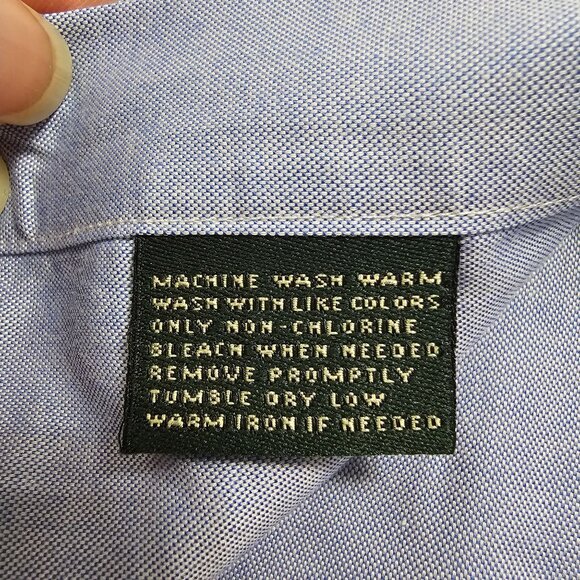 Lauren Ralph Lauren Mens Non-Iron Blue Button-Down Dress Shirt 15.5 32/33 Preppy - Picture 4 of 6